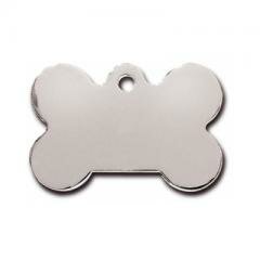 Адресник Косточка серебряная латунь (38х26) гравировка с двух сторон